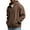 Brown, variant on Men's Waffle Texture Full Zip Hoodie With Kangaroo Pocket Casual Long Sleeve Top for Spring Fall Winter Daily Occasions