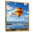 thumbnail image 2 of Designart "Horizon Beyond Orange Hot Air Balloon Adventure III" Hot Air Balloon Floater Framed Wall Decor, 2 of 7