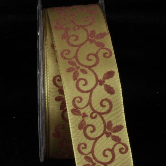 The Ribbon People Green and Brown Mistle Wired Craft Ribbon 1.5" x 27 Yards