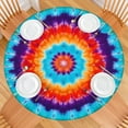 thumbnail image 2 of Colorful Tie Dye Mandala Pattern Round Fitted Tablecloth with Elastic Edge,Dining Table Cover Waterproof,Outdoor Round Tablecloth for Camping,Dining,Indoor and Outdoor, 2 of 7