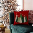 thumbnail image 2 of Christmas Tree Pillow Covers 18x18 Inch,Watercolor Xmas Winter Decor Stars Red Holiday Cushion Case Decoration for Home Sofa Couch(Red, 18" x 18" (Pack of 1)), 2 of 6