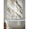 thumbnail image 5 of Abstract Art Sheer Curtains 63 inches Long 2 Panels Set Marble Texture White Gold Crack Stone Minimalism Sheer Window Curtain Rod Pocket Voile Drapes for Living Room/Bedroom, Each 52" W x 63" L, 5 of 7