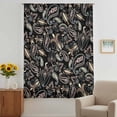 thumbnail image 3 of Boho Black Floral Sheer Curtains 63 Inches Long, Farmhouse Botanical Vintage Paisley Flower Light Filering Curtains, Breathable Simi Curtain Privacy Drapes for Living Room Bedroom Window Treatment, 3 of 9