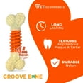 thumbnail image 4 of Nylabone Power Chew Pro Action Dental Bone Dog Chew Toy Bacon Orange Large (1 Count), 4 of 11