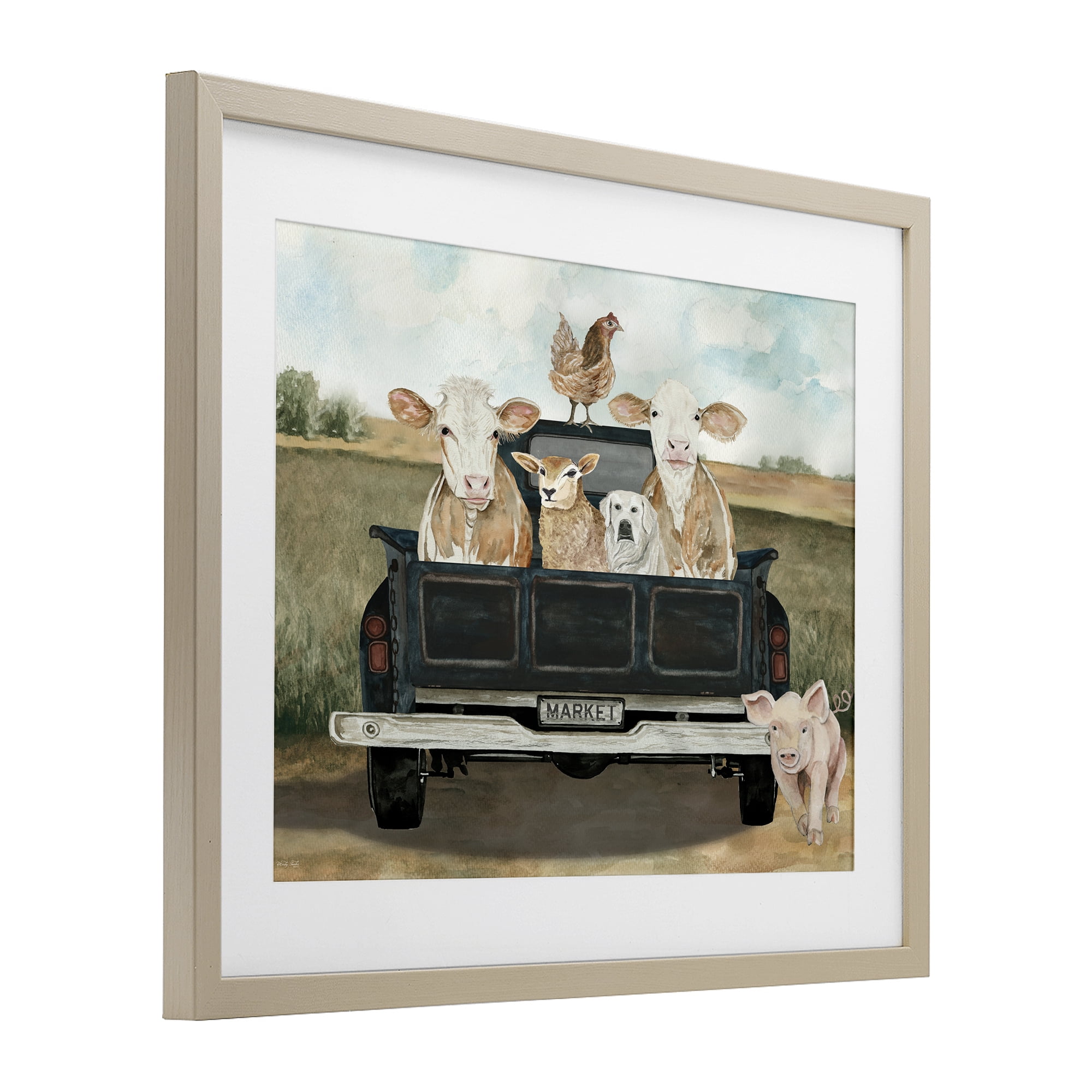 Stupell Industries Ready For A Farm Ride Birch Framed Print Under Glass, design by Cindy Jacobs