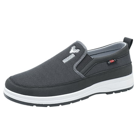 

SEMIMAY Fashion Spring And Summer Men Sports Shoes Thick Soles Non Slip Comfortable Solid Color Soft Cloth Upper Slip On Casual Style Grey