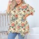 thumbnail image 4 of mfyjkho Tops Casuales Para Mujer, Top/Camiseta Informal De Moda Para Mujer, Talla Grande, Con Dobladillo Irregular, Manga Corta Y Cuello Redondo Tops Para Mujer L, 4 of 7