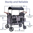 thumbnail image 3 of Stroller Wagon for 4 Kids, NEORIVER 4 Seater Wagon Stroller with Snack Tray, Large Storage Bag, Phone Cup Holder, Removable Canopy, Foldable Wagon Stroller 4 Seater with Adjustable Push Handles, 3 of 9