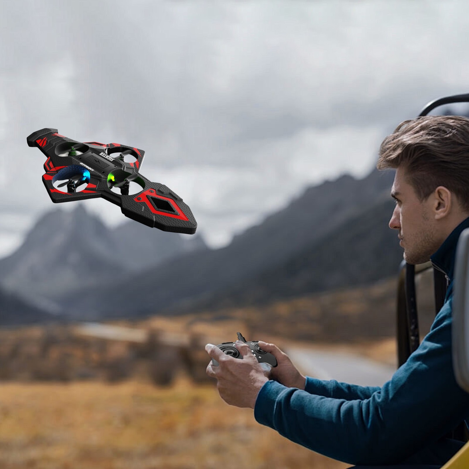 Remote Control Flying Machines for Kids and Adults - Control Handle Watch Toy Indoor Outdoor Flying EVA Material for Children 7 Years and Up