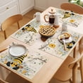 thumbnail image 5 of Placemat Set of 4 Gnome Daisy Floral Placemats for Dining Table Flowers Leaf Retro Washable Table Mats for Kitchen and Party Decor Indoor & Outdoor Use, 5 of 8