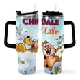 thumbnail image 2 of Chip 'n' Dale Park Life-theme Insulated Stainless Steel Tumbler with Handle Gifts For Family Friends Fans and Straw Fits in Standard Cup Holder 40 OZ, 2 of 6