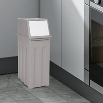 30L/8Gal Trash Can, Slim Trash Can with Lid, Tall & Narrow Trash Bin Grey 7.48*11.81*24.61in for Kitchen, Balconies, Bathrooms