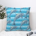 thumbnail image 4 of Pofeuu Dolphin Print Double-sided plush pillowcase Square Throw Pillow Covers Pillows Cover for Living Room Bedroom Sofa Couch Cushion Cover（No pillow core）-16"x16", 4 of 7