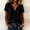 Black, variant on Cotton Linen Tops for Women Summer Ruffled V Neck Wrap Gauze Shirts Short Sleeve Casual Loose Fit Boho Tunic Blouses