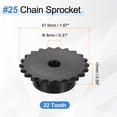 thumbnail image 2 of 2Pack #25 Chain Roller Sprocket 8mm Bore 1/4" Pitch 22 Tooth with Set Screws, 2 of 6