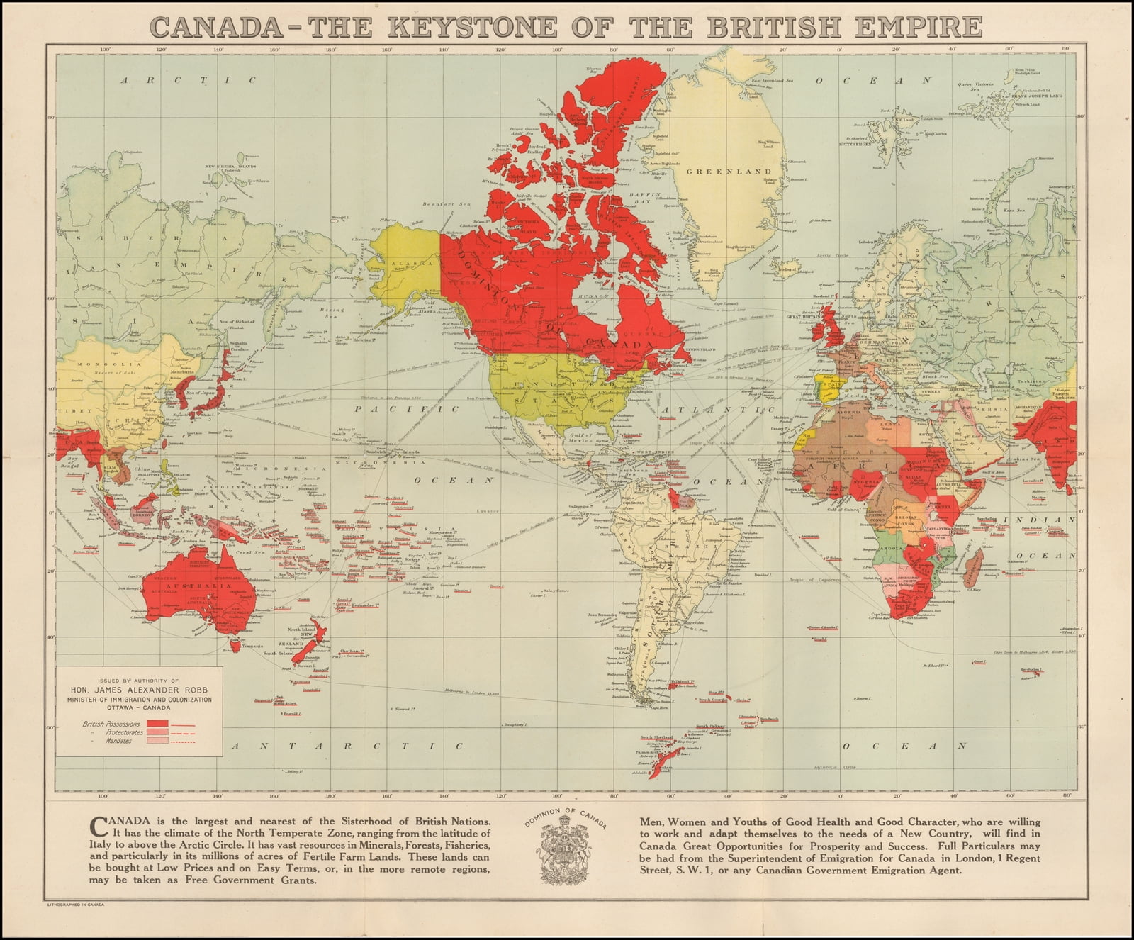 CanadaThe Keystone of the British Empire20 Inch By 30 Inch Laminated