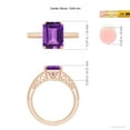 thumbnail image 4 of ANGARA Natural Emerald Cut 2.9 ct Amethyst Solitaire Ring with Milgrain in 14K Rose Gold for Women (Size-10x8mm) | February Birthstone, Anniversary, Jewelry Gift for Women | Natural Amethyst Ring, 4 of 9