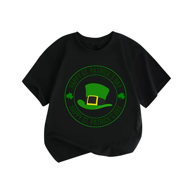 FAIWAD T-Shirt Fête de la Saint-Patrick Filles Garçons Graphique Trèfle Col Rond Léger Chandail Confortable Hauts Athlétiques
