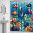 thumbnail image 6 of Ocean Tropical Bathroom Shower Curtain, Marine Life Colorful Clownfish Coral Seagrass Waterproof Washable Soft Bath Curtain for Bathtub Decor with 12 Hooks&Grommet, 60x72 Inch, 6 of 9