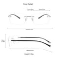 thumbnail image 3 of LifeArt Blue Light Blocking Glasses,Computer Reading Glasses,Alloy Rimless Frame,Stylish for Men&Women(Silver,+1.50 Magnification), 3 of 5