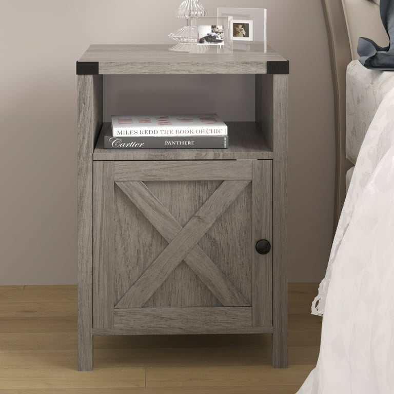 Gray on sale farmhouse nightstand