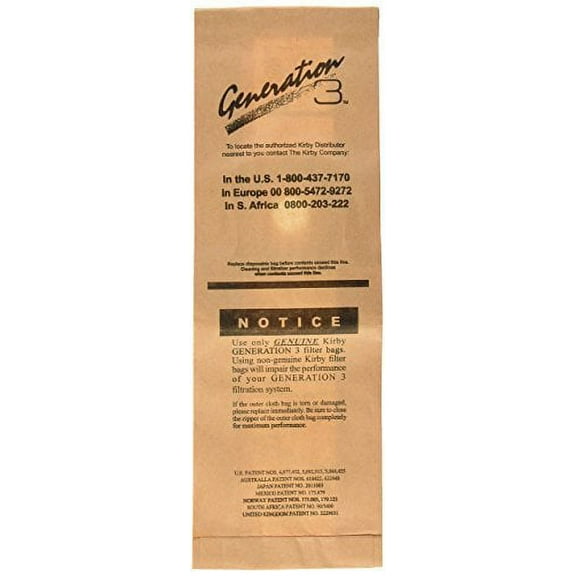 Compatible with Kirby 197389 Disposable Bag/Gen 3, 9pk, 1