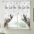 thumbnail image 2 of Rabbits Pine Cone Swag Valances for Windows 2 Pack, Kitchen Window Curtains 36 Inch Length, Sweet Home Texture Brown Leaves Berries Privacy Swag Curtains for Living Room/Bathroom 36"x36", 2 of 8