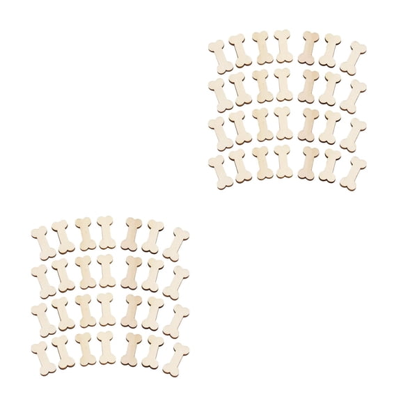 Masteelf 100 pcs Bone Shaped Wooden Cutouts Unfinished Wood Dog Bone Wood DIY Craft Embellishments Ornaments Decoration Wood DIY Crafts Cutouts