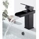 thumbnail image 3 of Grifo de lavabo de cuatro lados de cobre fino, grifo de cascada de boca ancha con pintura negra, lavabo de baño, grifo mezclador frío y caliente, 3 of 5