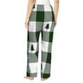 thumbnail image 3 of Fotbe Green White Lumberjack Plaid Women's Pajama Pants,Sleepwear Pants,Pj Bottoms Drawstring And Pockets-Large, 3 of 9