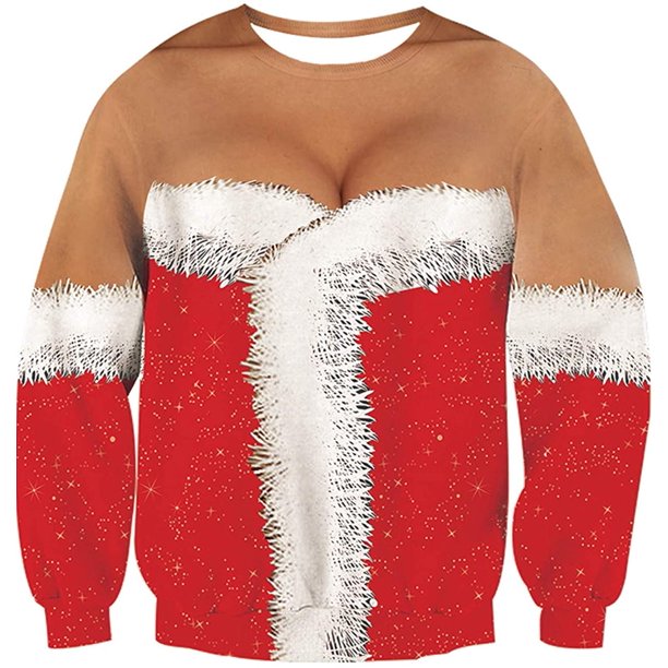 Unisex Ugly Christmas Crewneck sudadera novedad 3D gráfico manga larga suéter camisa Xemadio CJWUS-769