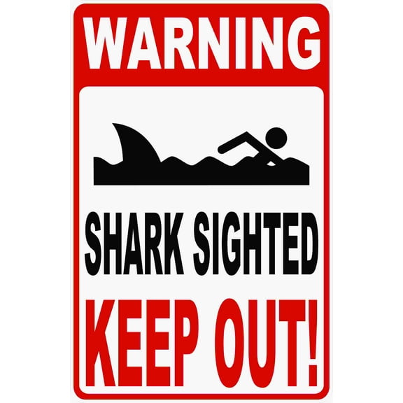 Warning Shark Sighted Keep Out Sign