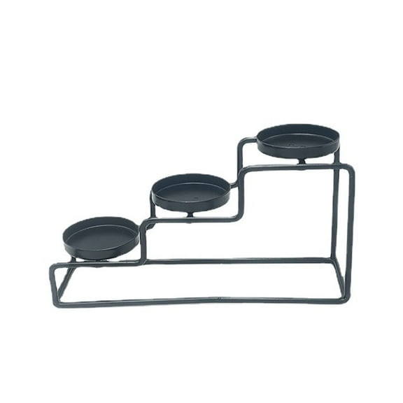 SIEYIO Ladder Shape Iron Table Tealight Candle Holder Retro Metal Candlestick Candelabra Dinning Wedding Birthday Party Decoration