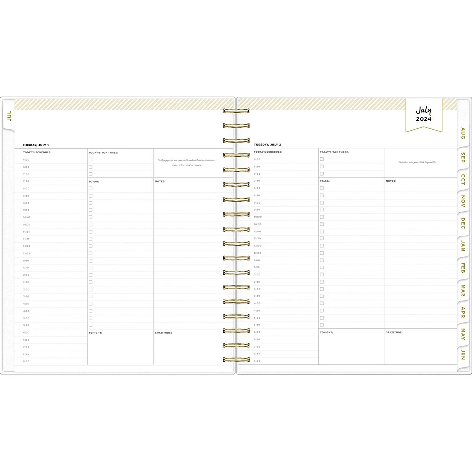 2024-2025 Blue Sky Day Designer Rugby Stripe 8" X 10" Academic Daily Planner