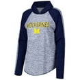 thumbnail image 2 of Women's G-III 4Her by Carl Banks Navy Michigan Wolverines Underdog Bling Raglan Long Sleeve Hoodie T-Shirt, 2 of 3