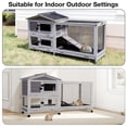 thumbnail image 5 of Aivituvin 62" Rabbit Hutch with Wheels for Outdoor & Indoor, 2-Story Bunny Cage with Pull Out Tray, Chew-Proof Ramp, Waterproof Roof, 5 of 9