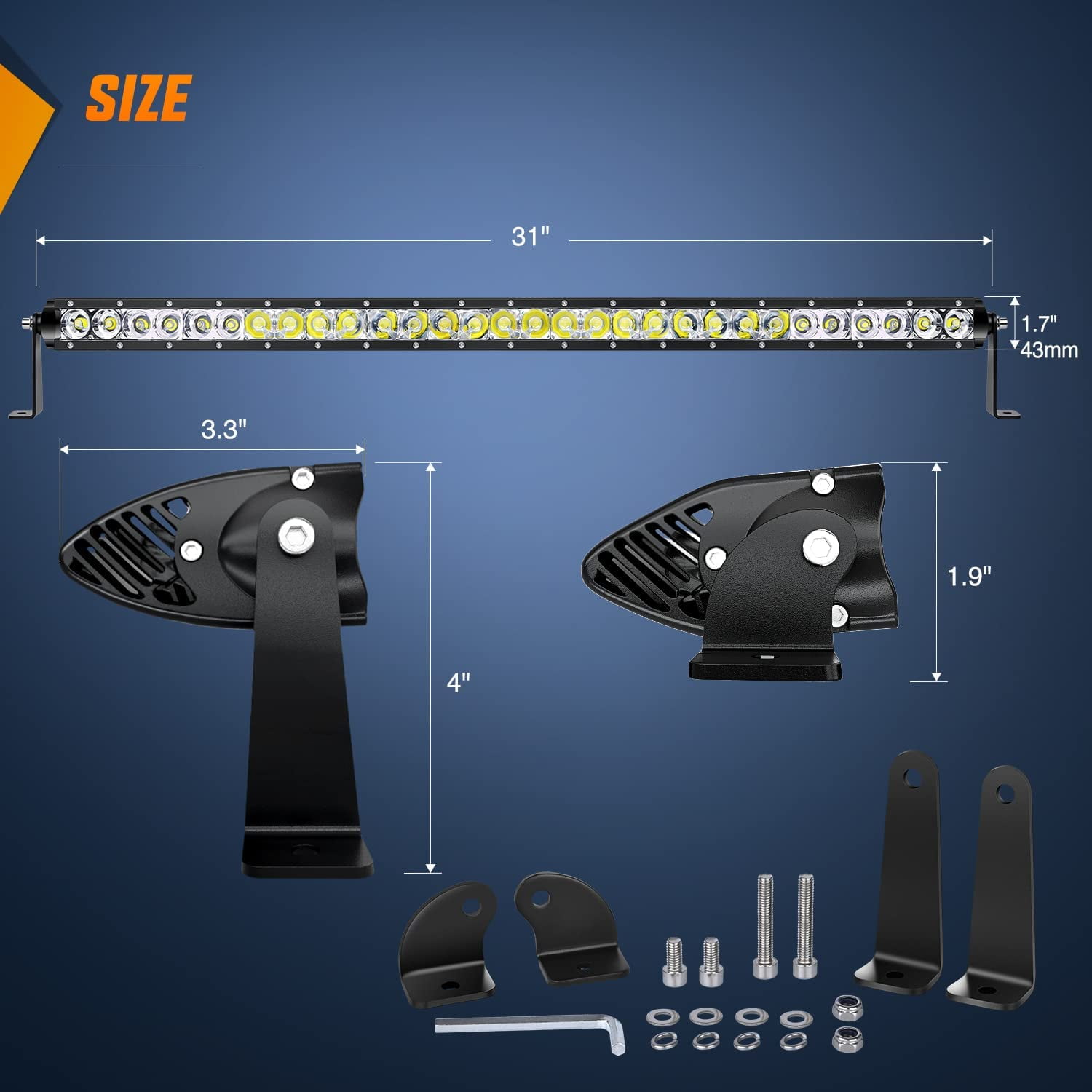 Nilight 31 Inch 150W Waterproof LED Light Bar with IP67 for Off Road Vehicles