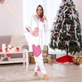 thumbnail image 6 of Pink Hearts Valentine Adult's Hoodie Onesie Jumpsuit One-Piece Pajamas with Zipper Unisex for Holiday XL, 6 of 7
