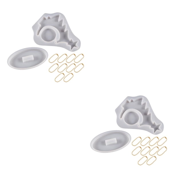 Wosthever Molde de resina de fundición transparente, acabado duradero y , regalo de alto detalle para Navidad, molde de silicona, cadena de Blanco Cadena de cuentas doradas 2Conjunto