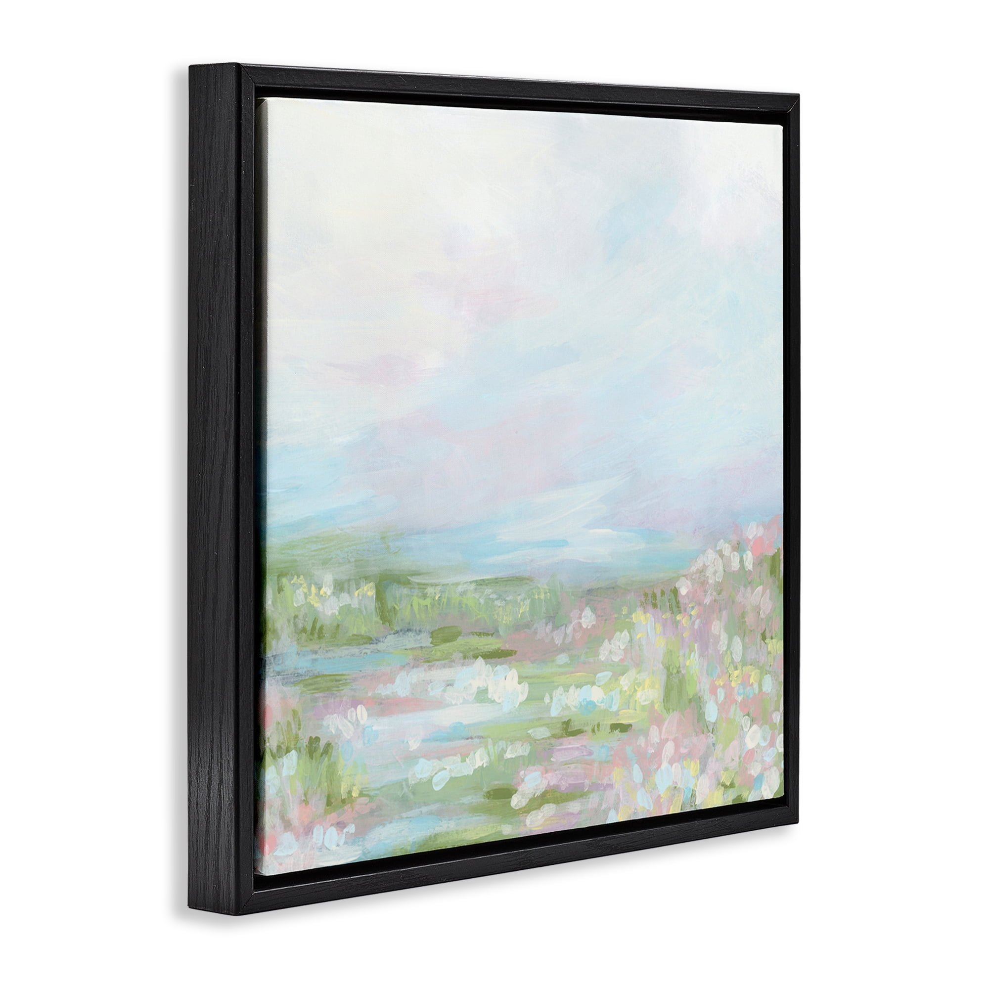 Stupell Industries Pastel Soft Landscape Landscape & Nature Painting Black Floater Framed Canvas Art Print Wall Art, 25 x 25