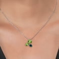 thumbnail image 3 of Gem Stone King 925 Silver and 10K Yellow Gold Green Peridot and Green Opal Pendant Necklace for Women (2.82 Cttw, Oval 8X6MM, 7X5MM and 6X4MM, Gemstone August Birthstone, with 18 inch Chain), 3 of 4