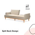 Mr. Kate Stella Vintage Convertible Sofa Bed Futon, Tan Linen