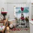 thumbnail image 5 of Valentine's Day Shower Curtain Love Heart Stones Bathroom Curtains with Hooks, Waterproof Fabric Ocean Beach Art Bath Shower Curtains Set for Bathroom Bathtubs Valentines Decor 72x72 Inch, 5 of 9