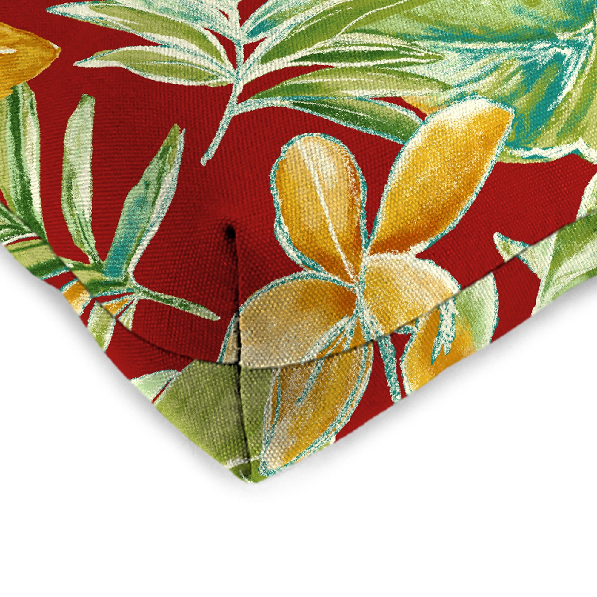 Jordan Manufacturing 3-Piece Beachcrest Poppy Red Floral Outdoor Cushion Set with 2 Wicker Seat Cushions and 1 Wicker Bench Cushion