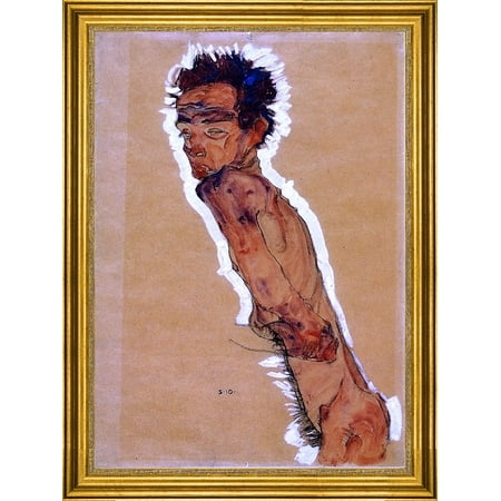 Egon Schiele Male Nude in Profile Facing Left (also known as Self Portrait) - 16