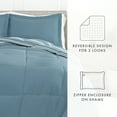 thumbnail image 3 of Noble Linens 3-Piece Light Blue Soft Stripe Reversible Print Comforter Set, Full/Queen, 3 of 9