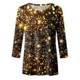 thumbnail image 4 of Sequin Tops for Women 3/4 Sleeve Loose Fit Dressy Sparkly Blouses Round Neck Fashion Party Glitter Shirts, 4 of 4