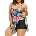 thumbnail image 2 of WISEFIN Women Plus Size Irregular Hem Printed Padded Swimdress 2 Piece Swing Swimsuits L-5XL, 2 of 5