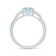 thumbnail image 2 of ANGARA Natural Solitaire 1.5 ct Aquamarine Criss Cross Ring with Diamonds in 14K White Gold for Women (Size-9x7mm) | March Birthstone, Anniversary, Jewelry Gift for Women | Natural Aquamarine Ring, 2 of 9