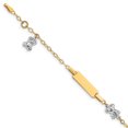 thumbnail image 1 of 14k Two Tone Gold Childrens Gummy Teddy Bear .5 Inch Name Bar Identification Id Bracelet, 1 of 6